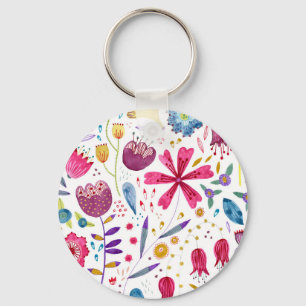 Llavero Hedgerow Flowers Watercolor