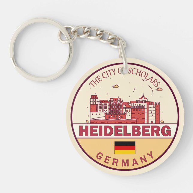 Llavero Heidelberg Alemania City Skyline Emblem (Frente)