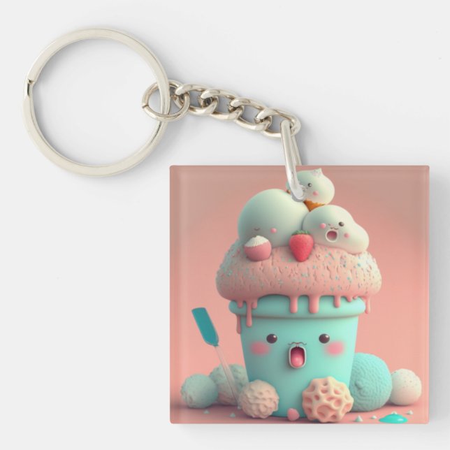 Llavero Helado de Kawaii (Frente)