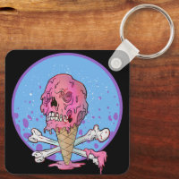 Helado de verano derritiendo el cráneo de goteo