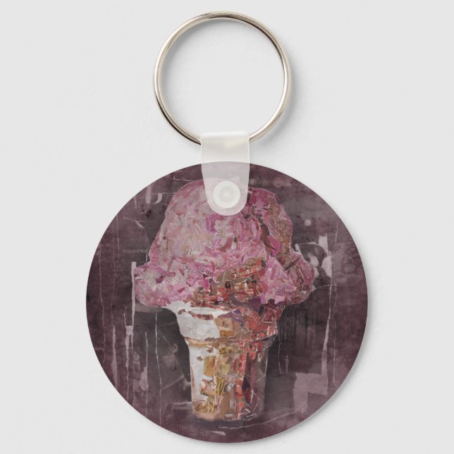 Llavero Helado rosa vintage (Anverso)