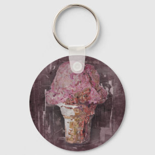 Llavero Helado rosado del vintage