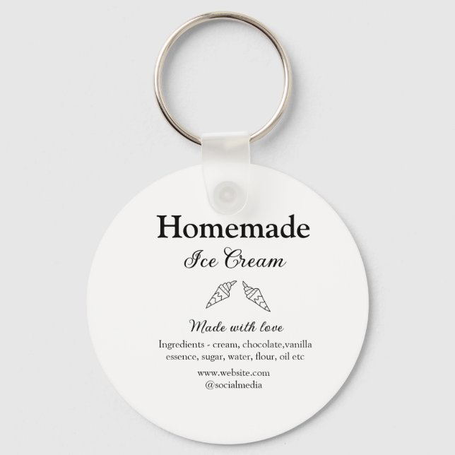 Llavero Helados caseros añaden ingredientes hechos con amo (Anverso)