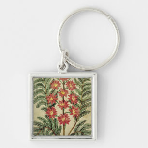 Llavero Helecho con las flores rojas y amarillas