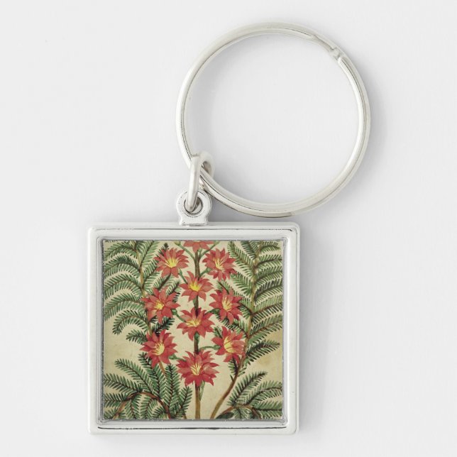 Llavero Helecho con las flores rojas y amarillas (Frente)