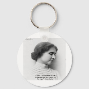 Llavero Helen Keller "Fe/Fuerza" Cita de Sabiduría Regalos