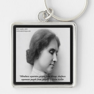 Llavero Helen Keller y famosa cita de sordos/ciegos