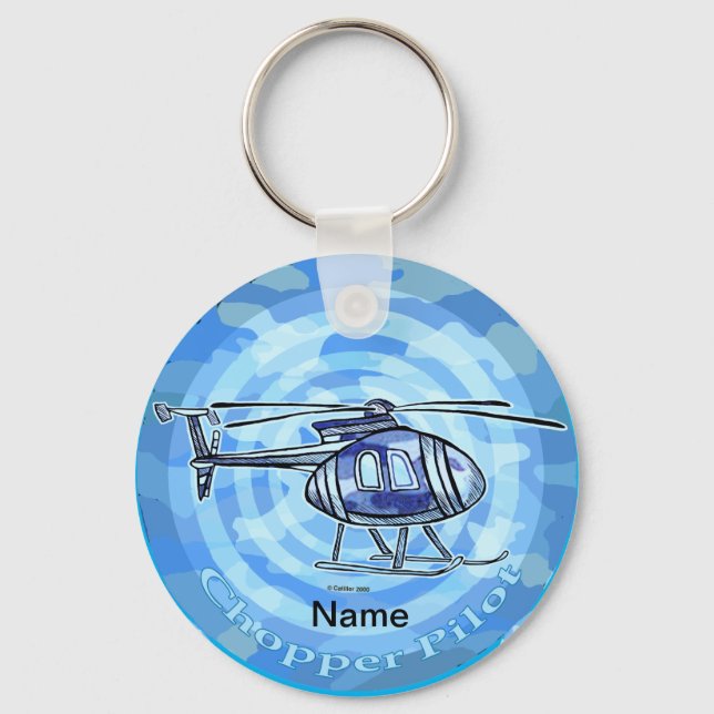 Llavero Helicóptero Cielo Azul (Anverso)