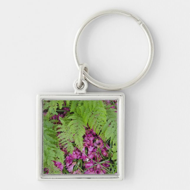 Llavero Helicópteros con pétalos de flores rosadas en el s (Frente)