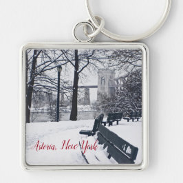 Llavero Hellgate Bridge, Astoria, NY Square Keychain
