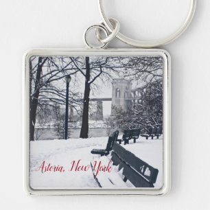 Llavero Hellgate Bridge, Astoria, NY Square Keychain