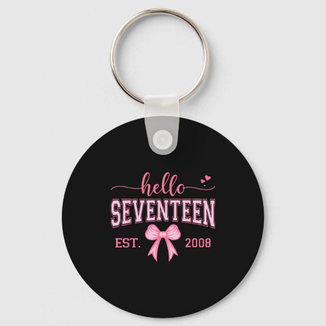 Llavero Hello Seventeen Est 2008 Coquette Bow 17th Birthda (Anverso)