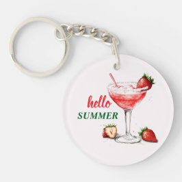 Llavero Hello Summer | Strawberry Cocktail Keychain
