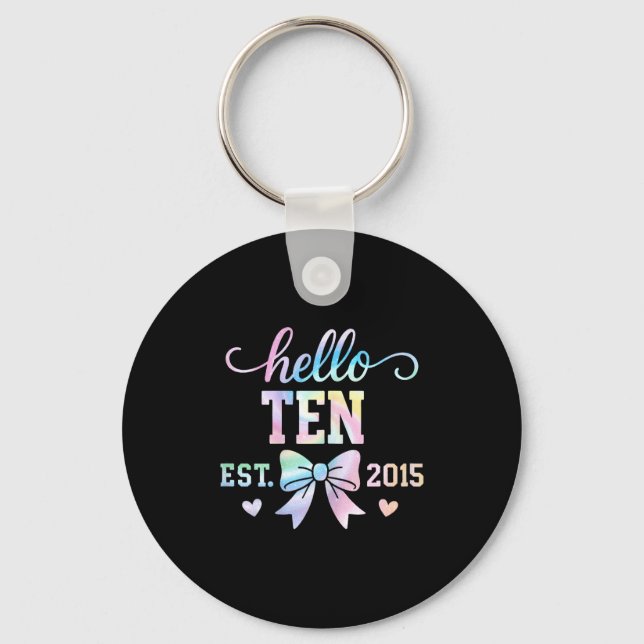 Llavero Hello Ten Est 2015 Coquette Bow 10th Birthday Girl (Anverso)