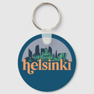 Llavero Helsinki Finlandia City Skyline Retro Cityscape Ar