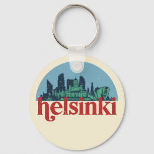 Llavero Helsinki Finlandia paisaje de la línea de la ciuda