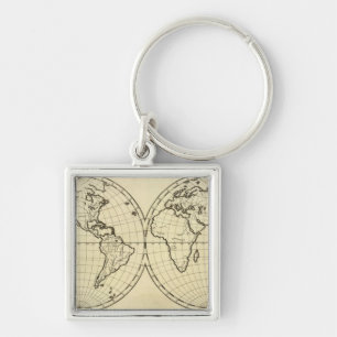 Llavero Hemisferio doble de esquema mundial