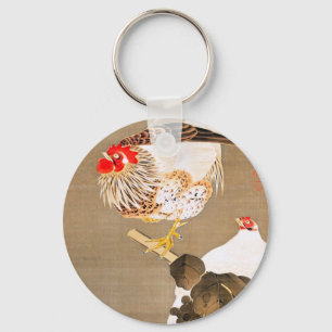 Llavero Hen y Rooster con Grapevine de Ito Jakuchu