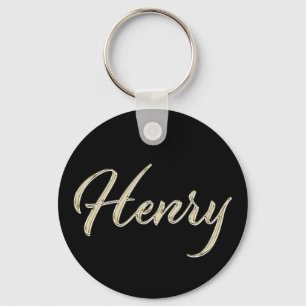 Llavero Henry Nombre whitegold Button Schlüsselanhänger