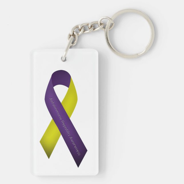 Llavero Hepatitis Autoinmune Conciencia Amarillo morado (Atrás)
