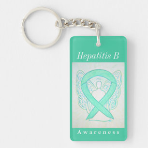 Llavero Hepatitis B (VHB) Conciencia Angel Ribbon Keychain