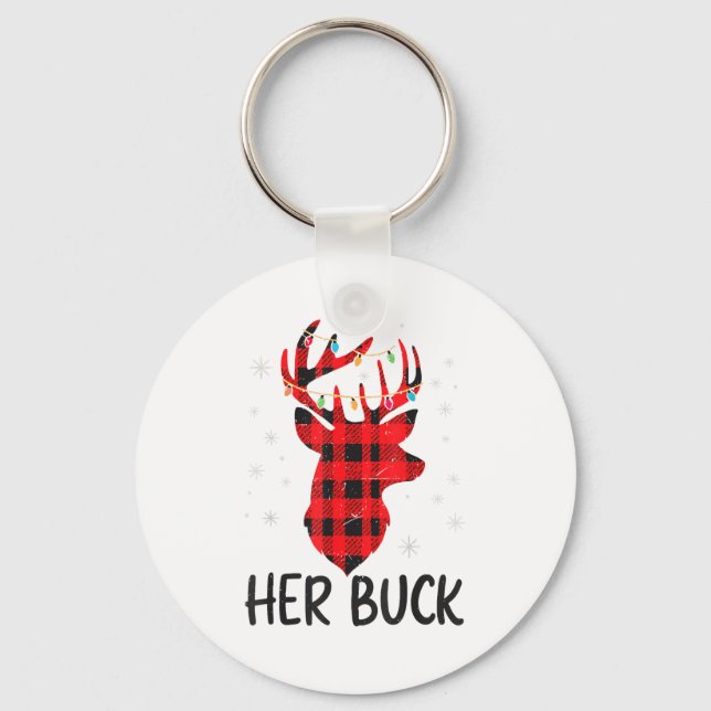 Llavero Her Buck Deer Hunting Christmas Husband Gift Coupl (Anverso)