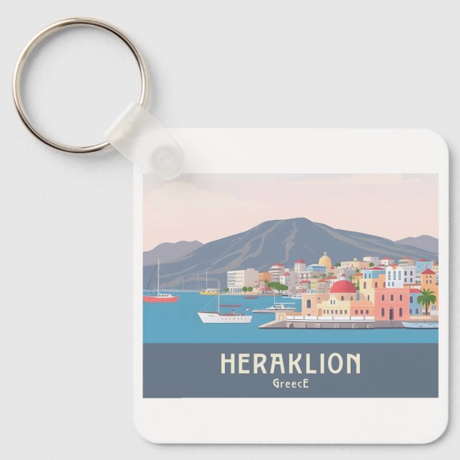 Llavero Heraklion Grecia Pastel Viaje – Puerto veneciano (Anverso)