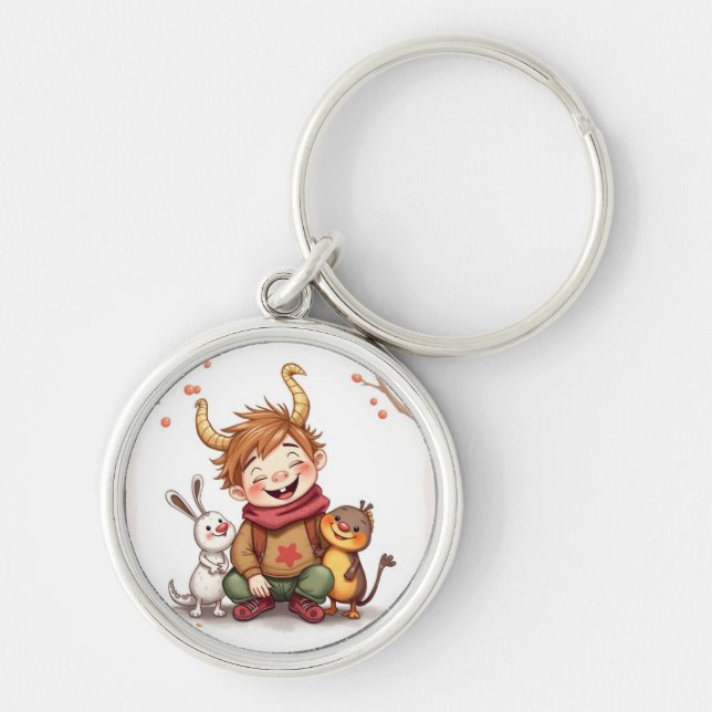 Llavero „Herbstfreunde – Ein Tag voller Lachen“ (Frente)