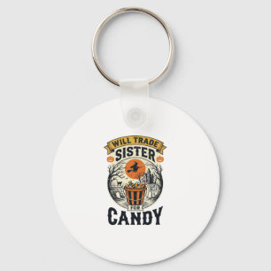 Llavero Hermana de Halloween Cambiará Por Dulces Vintage_1