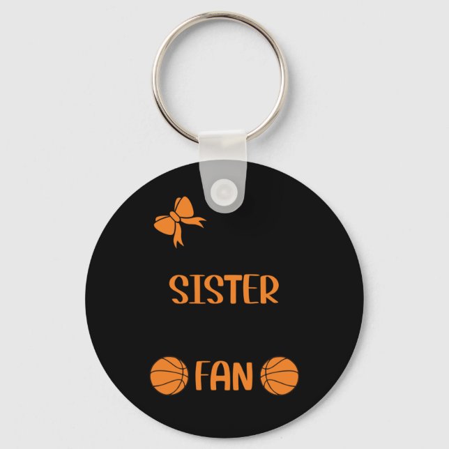 Llavero Hermana menor mayor fanática del baloncesto (Anverso)