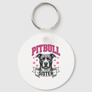 Llavero Hermana Pitbull Diseño Vectorial Vintage Amante Pe