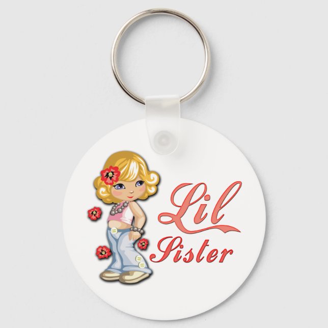 Llavero Hermana y flores pequeñas (Anverso)