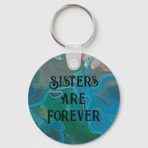 Llavero Hermanas de Forever Blue Marble Abstract Gemstone