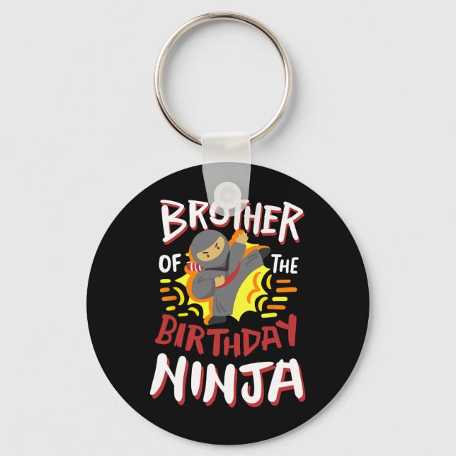 Llavero Hermano Del Cumpleaños Ninja Karate Niños Bday Par (Anverso)