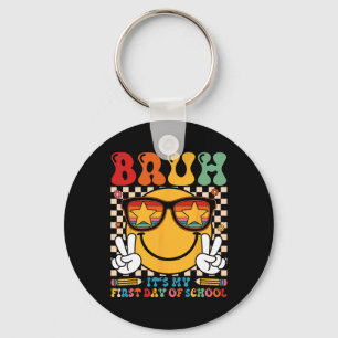 Llavero Hermano Es Mi Primer Día De Escuela Cara Sonriente