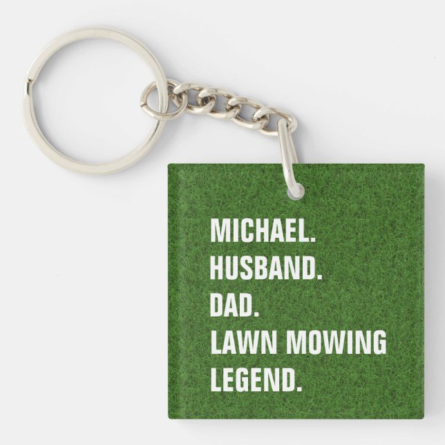 Llavero Hermano Personalizado Papá Lawn Mowing Legend (Frente)
