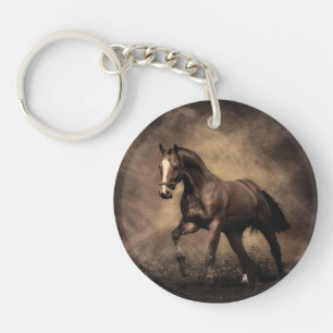Llavero Hermosa almohada de caballo marrón