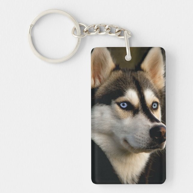 Llavero Hermosa almohada de lanzamiento de Husky (Frente)