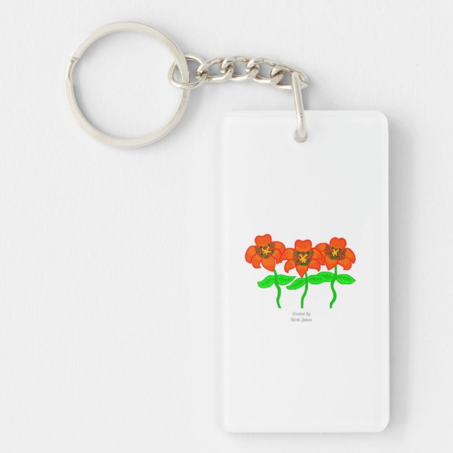 Llavero Hermosa cadena de teclas Rectangle Tiger Lilies (Frente)