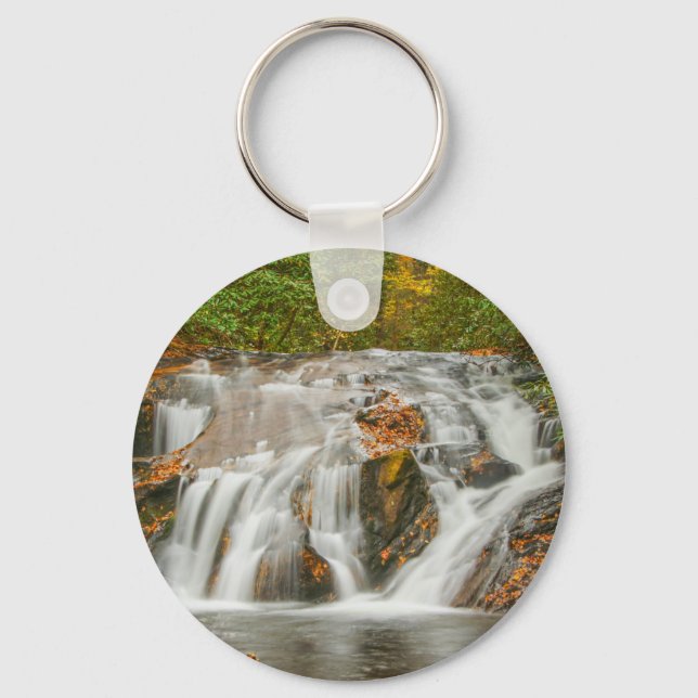 Llavero Hermosa cascada de riachuelo Dukes en Georgia (Anverso)