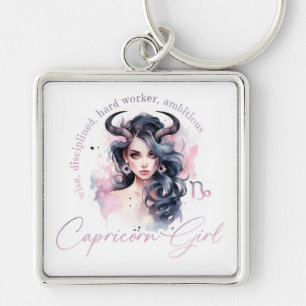Llavero Hermosa Chica Capricornio Con Rasgos