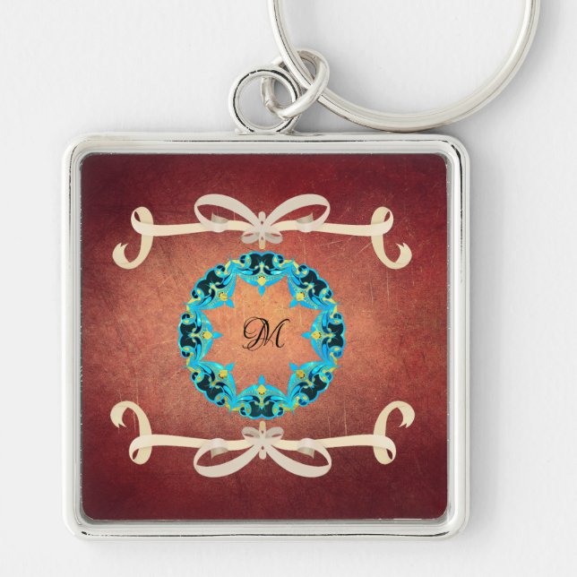 Llavero Hermosa corbata victoriana con monograma (Frente)