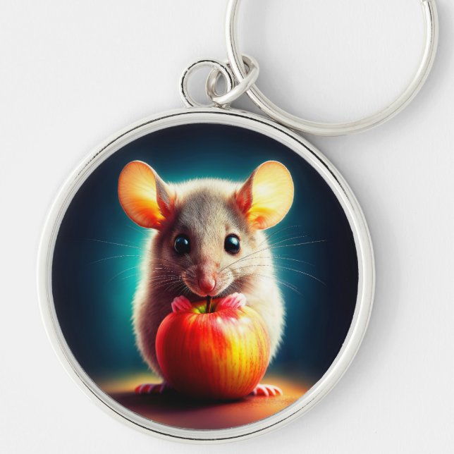 Llavero Hermosa fantasía peluche animal de manzana roja (Frente)