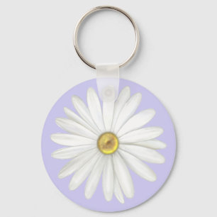 Llavero Hermosa flor de margarita en pervinca ligera