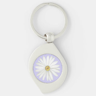 Llavero Hermosa flor de margarita en pervinca ligera