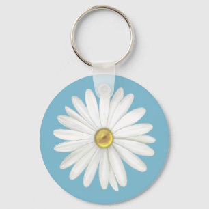 Llavero Hermosa flor de margarita en turquesa