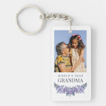 Hermosa floral azul morado Mejor foto de la abuela