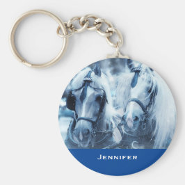 Llavero Hermosa foto de conducción de invierno del equipo