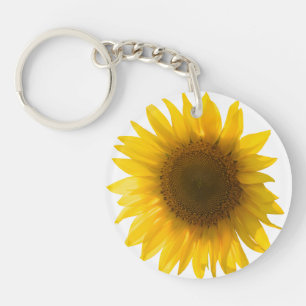 Llavero Hermosa foto de girasol real con patrón minimalist