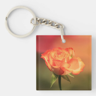 Llavero Hermosa fotografía romántica Rosa